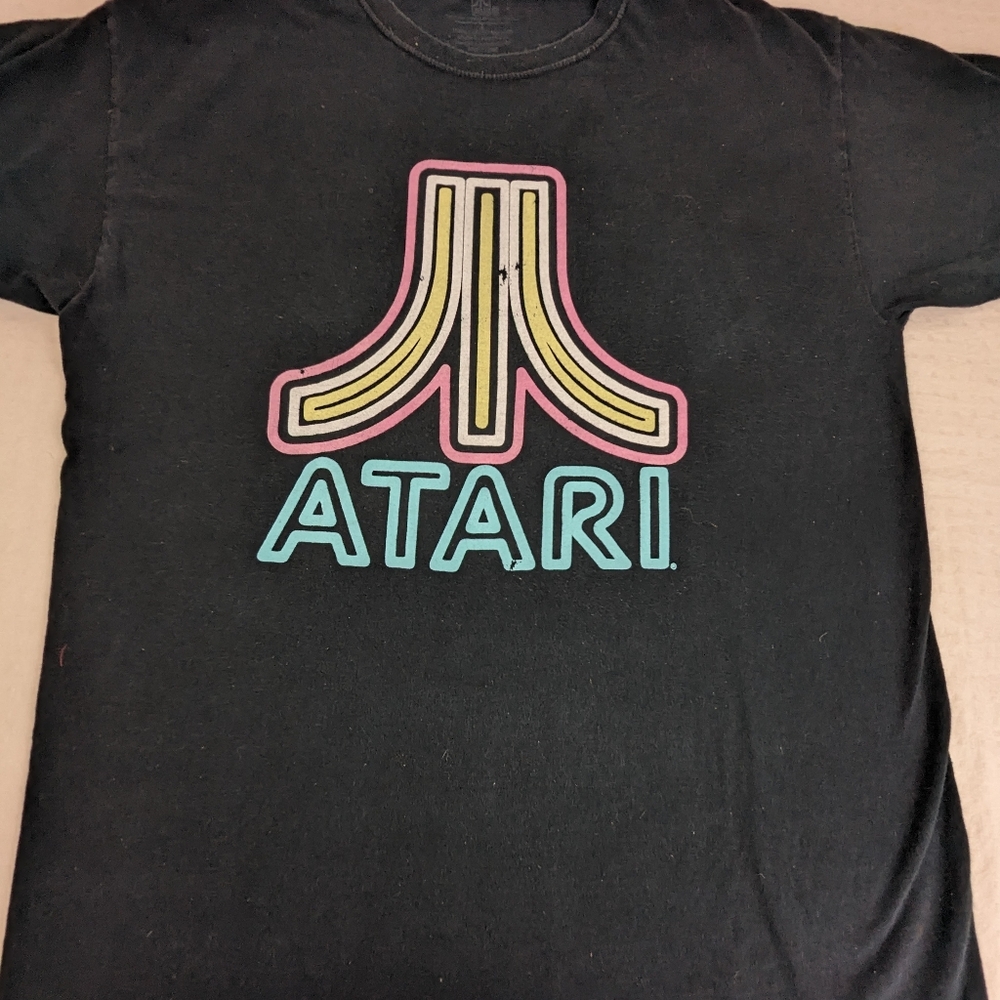 Atari Retro Vintage Video Game Tee Featuring Logo in Front Large
